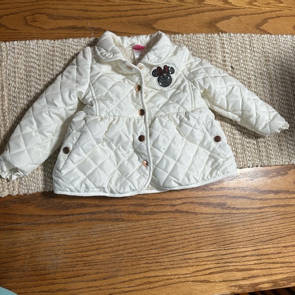 Disney White Quilted Puffer Jacket with Character Patch - Picture 2 of 6